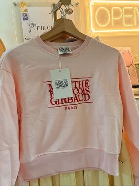 Marithe Francois Girbaud Pink Sweatshirt with Red Logo